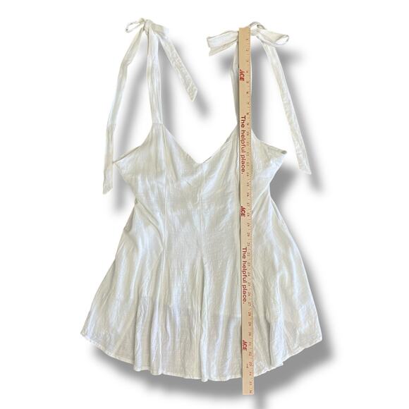 ASOS DESIGN White Linen Blend Tie Strap Swing Cami Top Size 10 US EU 42 - Picture 4 of 8